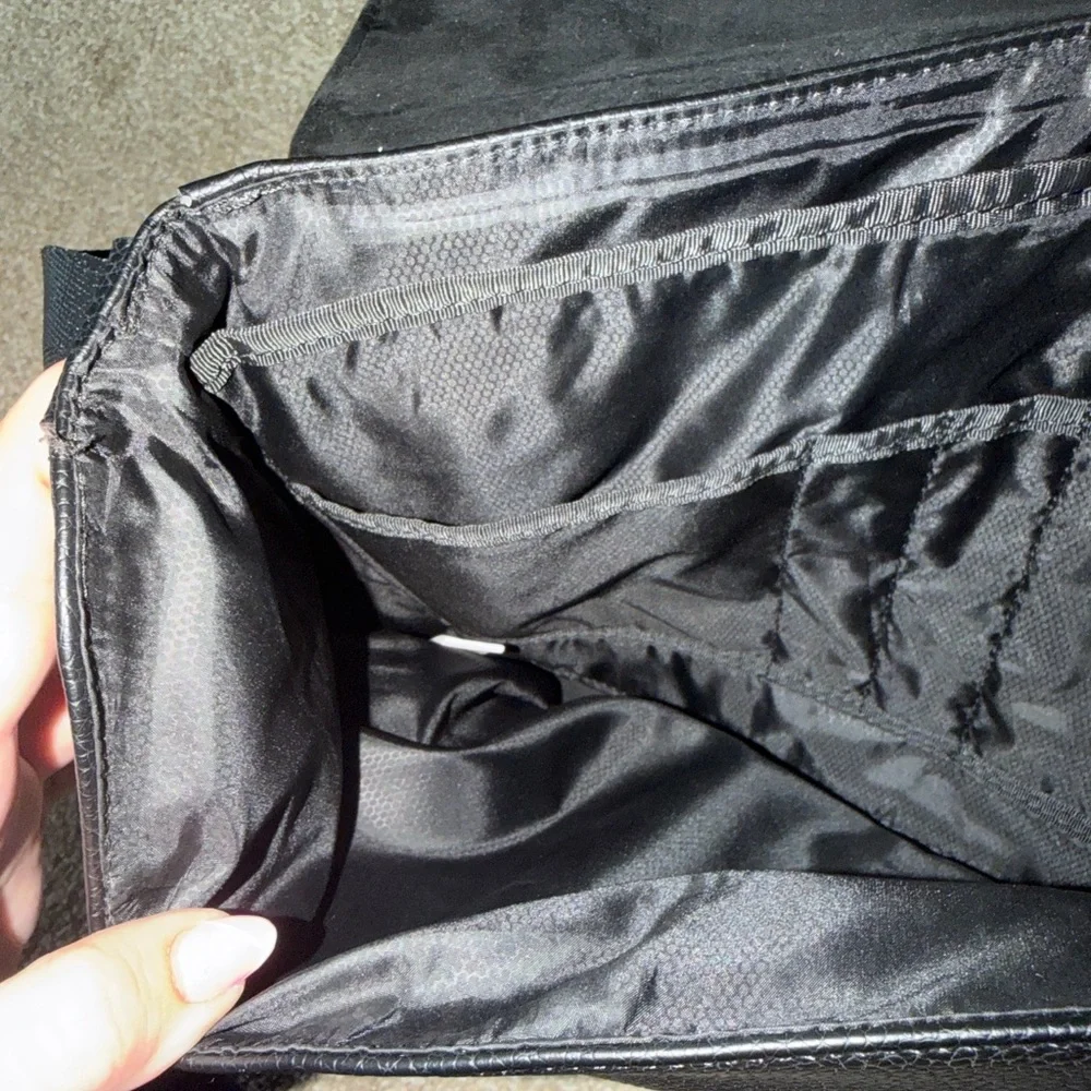 Calvin Klein Textured Black faux leather Messenger Bag